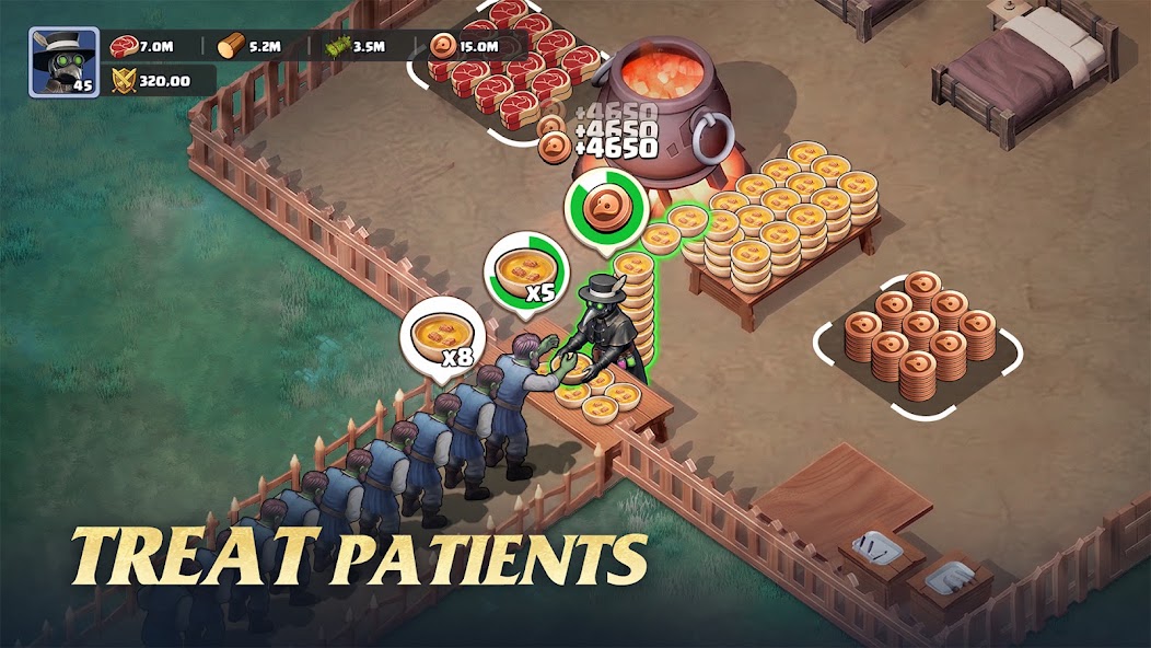 Plague doctor treating patients in Last Asylum: Plague
